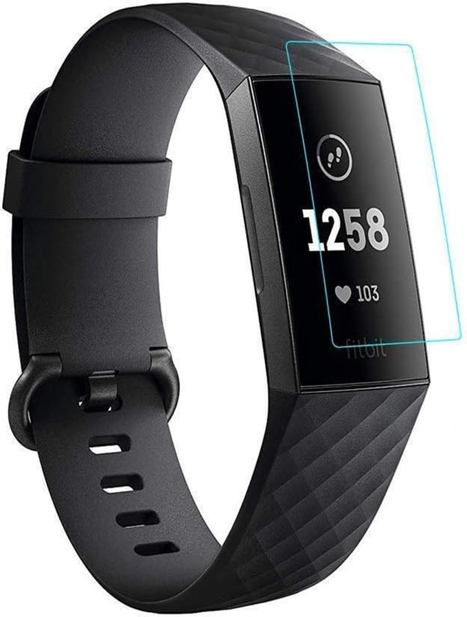 Screenprotector geschikt voor Fitbit Charge 4 - Glas PET Folie Screen Protector