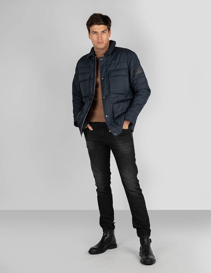 Tommy Hilfiger jas Quilted Airfield Mannen blauw