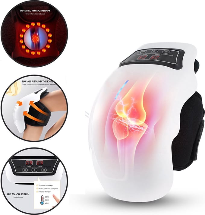 Deluqse Knie Massage Apparaat – Warmte & Rood Licht – Draadloos