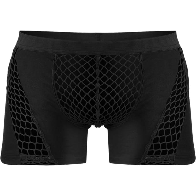 Amorable - Visnet Boxer Voor Heren - Zwart S/M