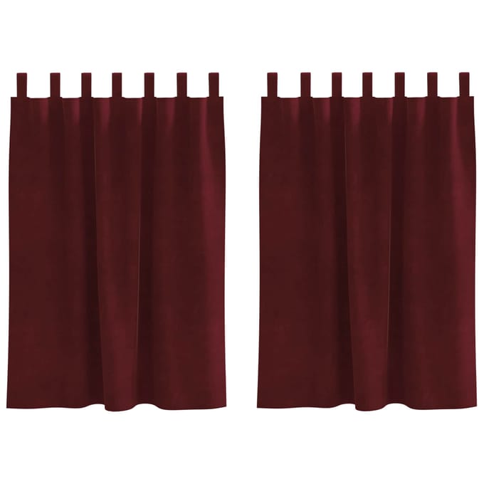 vidaXL - Gordijnen - 2 - st - Wijnrood - 140 - x - 140 - cm - fluweel