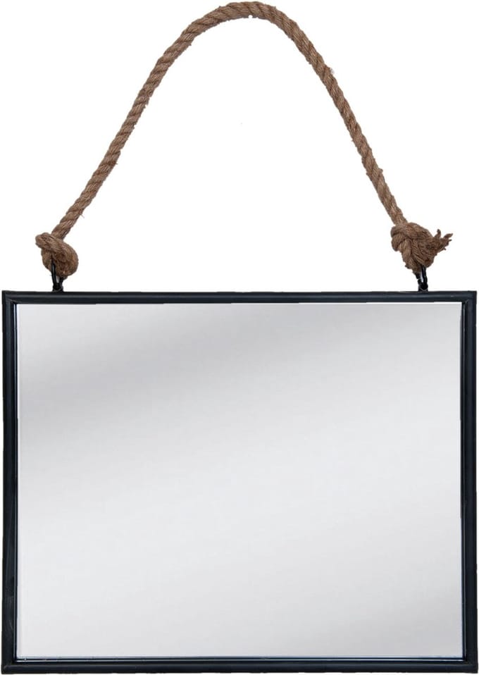 Clayre & Eef Spiegel 50x40 cm Zwart MDF