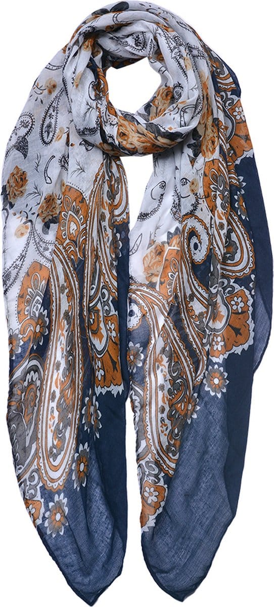 Juleeze Sjaal Dames Print 90x180 cm Blauw Synthetisch
