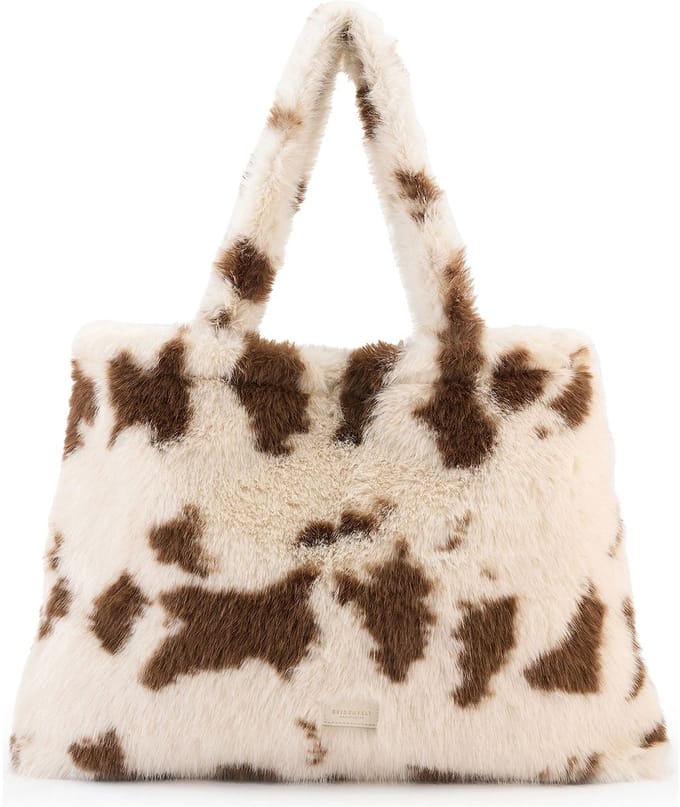 SEIDENFELT MANUFAKTUR shopper schoudertas Norrlida Shopper Cow White & Brown crème