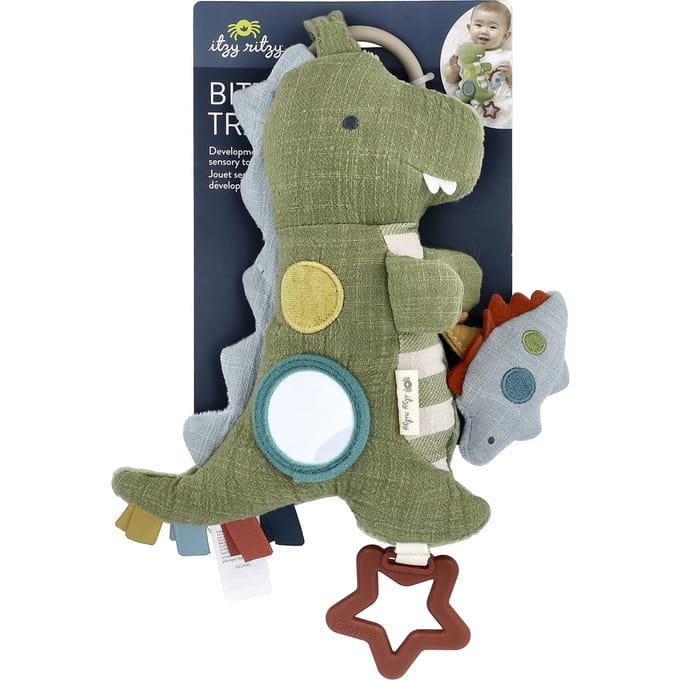 itzy ritzy, Bitzy Traveler™, Sensorisch Ontwikkelingsspeelgoed, Leeftijd 0+, Dinosaur, 1 Stuk black