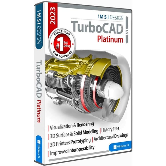 TurboCAD 2023 Platinum Jaarlijkse Licentie Duits