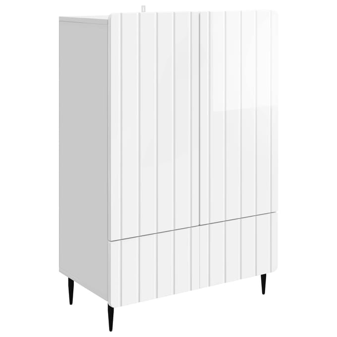 vidaXL - Dressoir - Hoogglans - Wit - 66 - x - 34,5 - x - 97 - cm - Bewerkt - hout