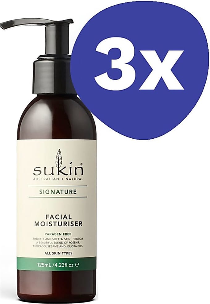 Sukin Facial Moisturiser (Pump) (3x 125ml)