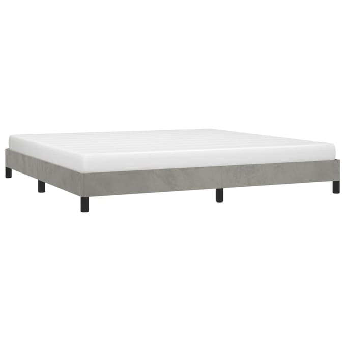 vidaXL - Bedframe - zonder - matras - 200x200 - cm - fluweel - lichtgrijs