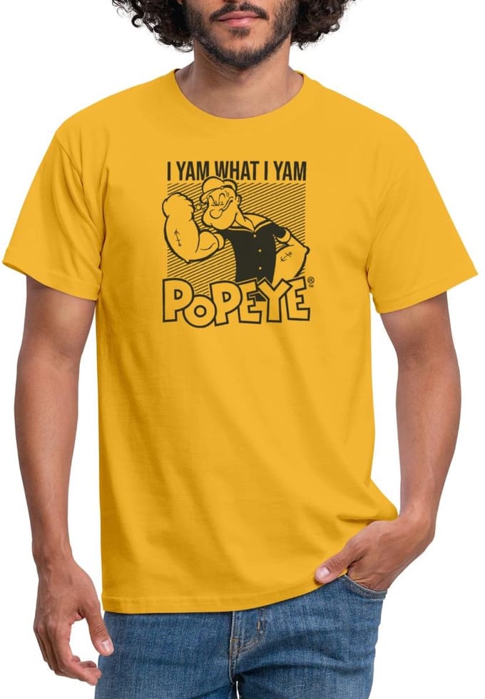 Popeye I Yam What I Yam T-Shirt Heren