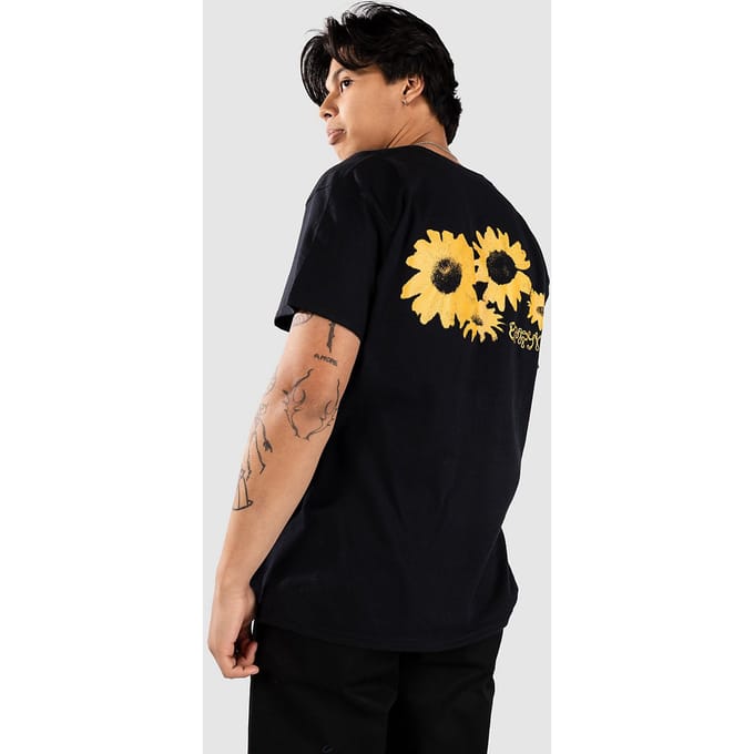 Empyre Grunge Flowers T-Shirt zwart