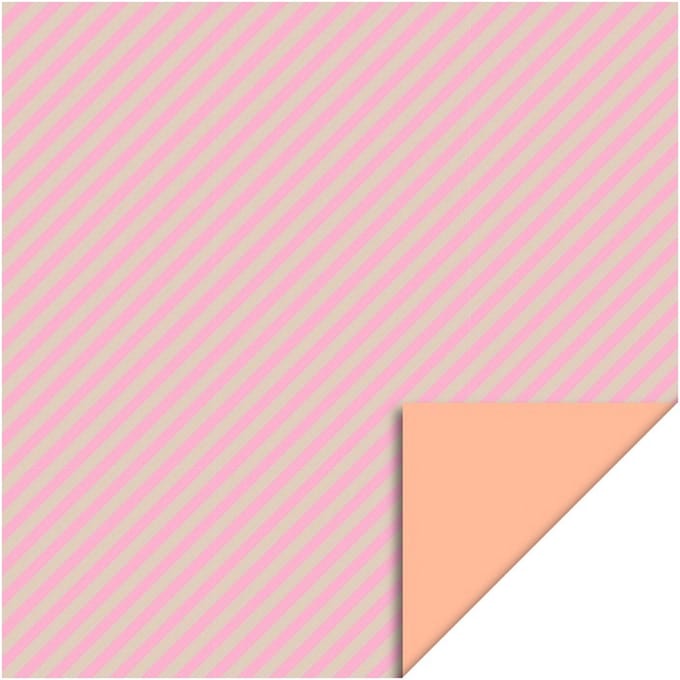2 Kleine rollen - Cadeaupapier 30 cm - Stripes Blush Pink - Peach