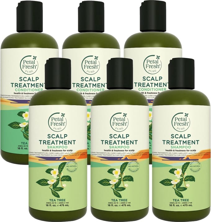 PETAL FRESH - 3 x Shampoo Tea Tree + 3 x Conditioner Tea Tree - 6 Pak - voordeelverpakking