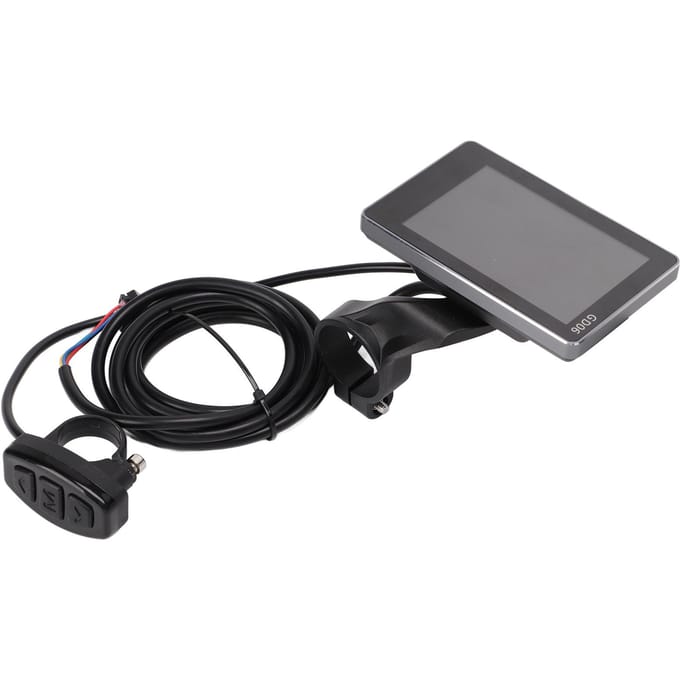 Elektrische Fiets LCD Display GD06 Fietscomputer Snelheidsmeter met 36V 48V Aansluiting voor Modificatie black