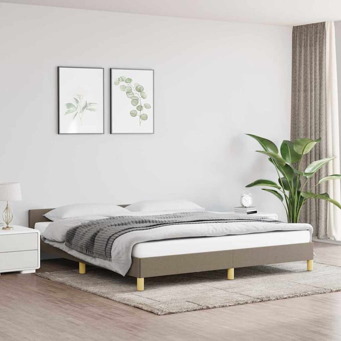 vidaXL - Bedframe - zonder - matras - stof - taupe - 180x200 - cm