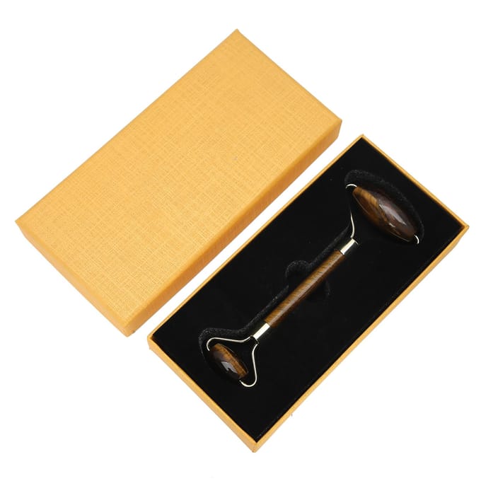 Natuurlijke Jade Roller Gezichtsliftend Anti-Aging Massager Stick Tigea Ogen Schoonheidstool(Tigea Ogen ) beige