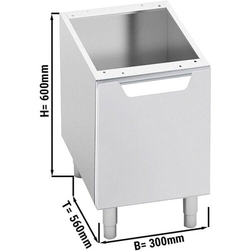 GGM Gastro Unterbau - 300mm - 1 Tür - Anschlag Links Zilver