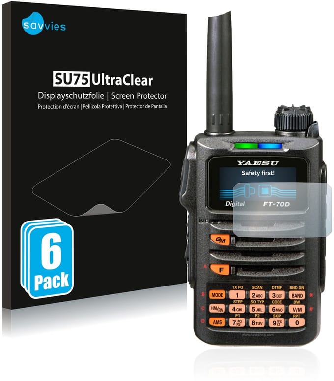 Savvies - Screenprotector voor Yaesu FT-70DR - Folie Beschermfolie transparant 6 Stuks