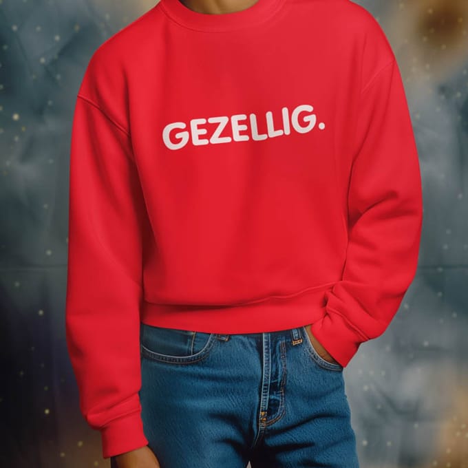 Foute Kerst Trui Rood Gezellig. XS