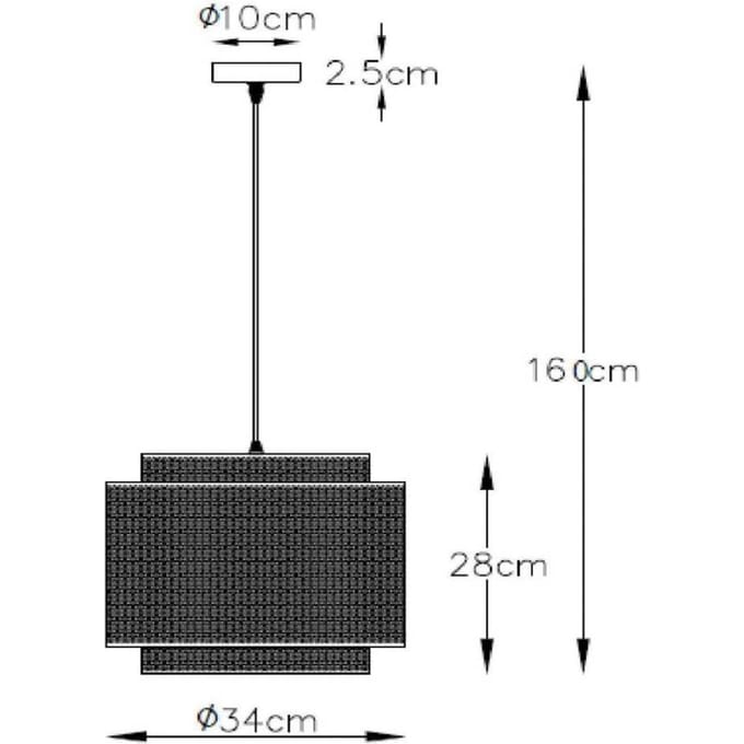 Lucide ORRIN - Hanglamp - Ø 34 cm - 1xE27 - Zwart