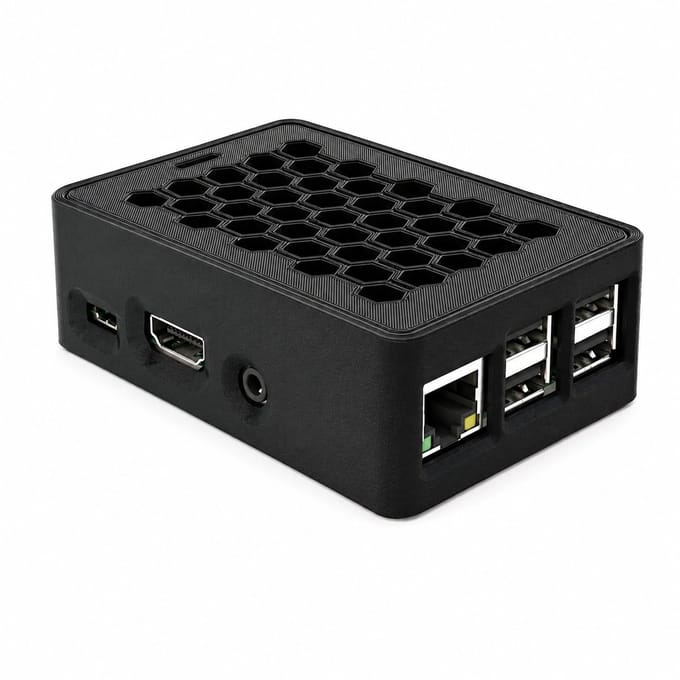 Behuizing Geschikt voor Raspberry Pi 4 Model B / 4B+ – Ventilatie Case met Honeycomb Design – Mini Computer Behuizing – Zwart