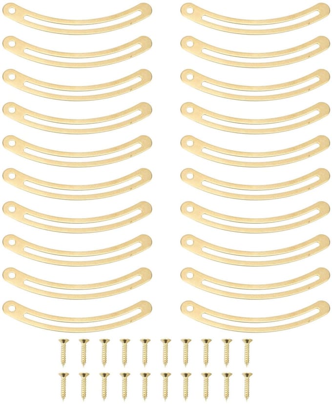 20 Set Box Deck Support Hinge,Metal Retro Recurved Lid Stay Hinges with Screw Curved Support Bar Hardware for Cabinets - ShopVlot
