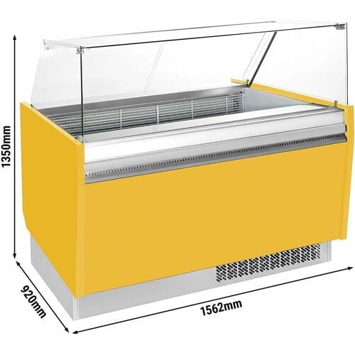 GGM Gastro Eistheke LIAM - 1560mm - Statisch - für 13+13x 5 Liter Eisbehälter - Gelb Geel