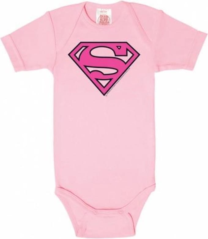 Superman baby romper roze - Logoshirt - 86/92