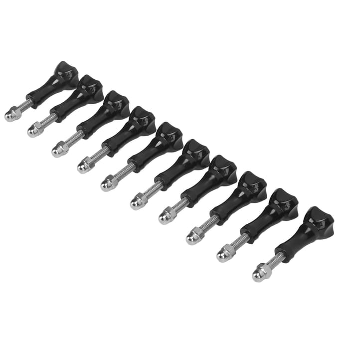 10-delige set statiefbevestigingsadapterknop met lange duimschroeven en moer voor GoPro-accessoires black