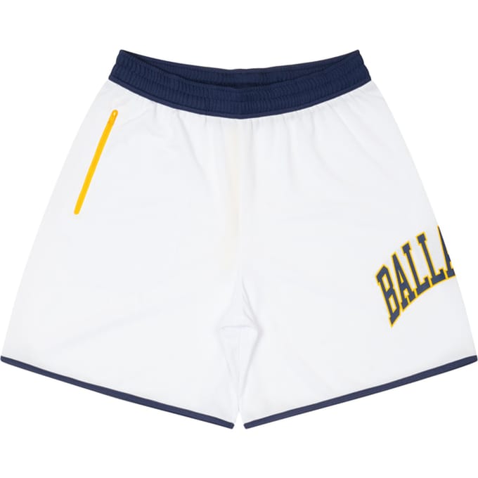 Ballaholic College Logo Mesh Zip Korte Broek Wit