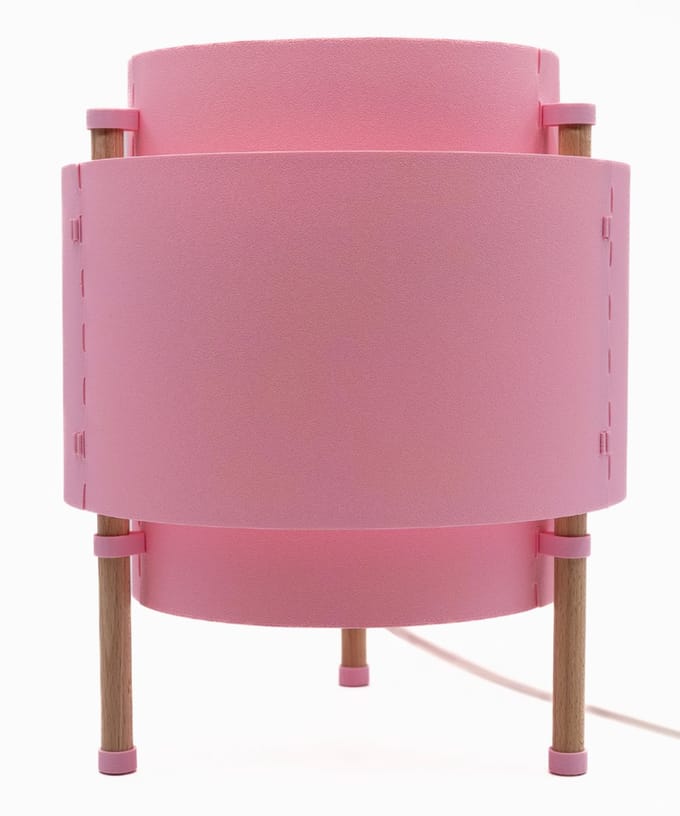 Home 3D® - Tafellamp Roze - Beukenhout - 30 cm - E27‑fitting - Ontworpen en Gemaakt in Nederland