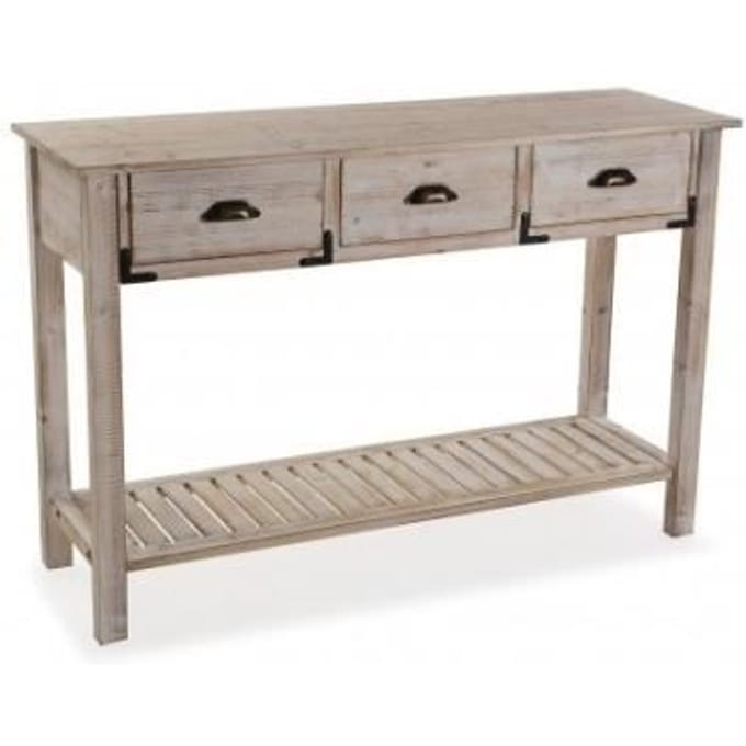 Console bois 3 tiroirs MURAD - VERSA - Meuble de séjour - Marron - Contemporain - Design