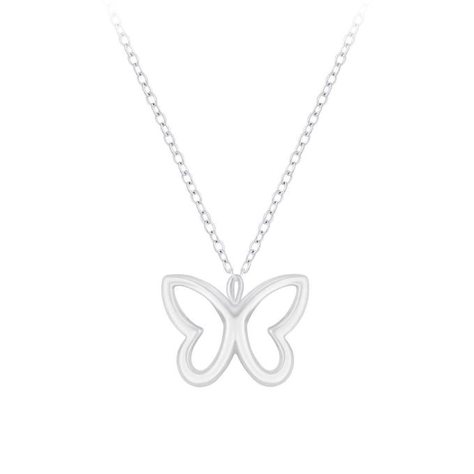 Joy|S - Zilveren vlinder hanger met ketting 36 cm + 5 cm
