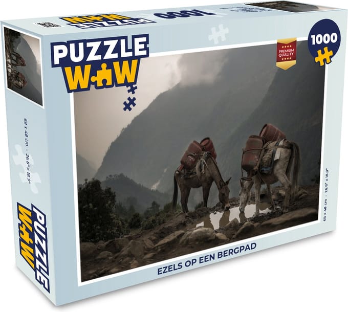 Puzzel Ezels op een bergpad - Legpuzzel - Puzzel 1000 stukjes volwassenen