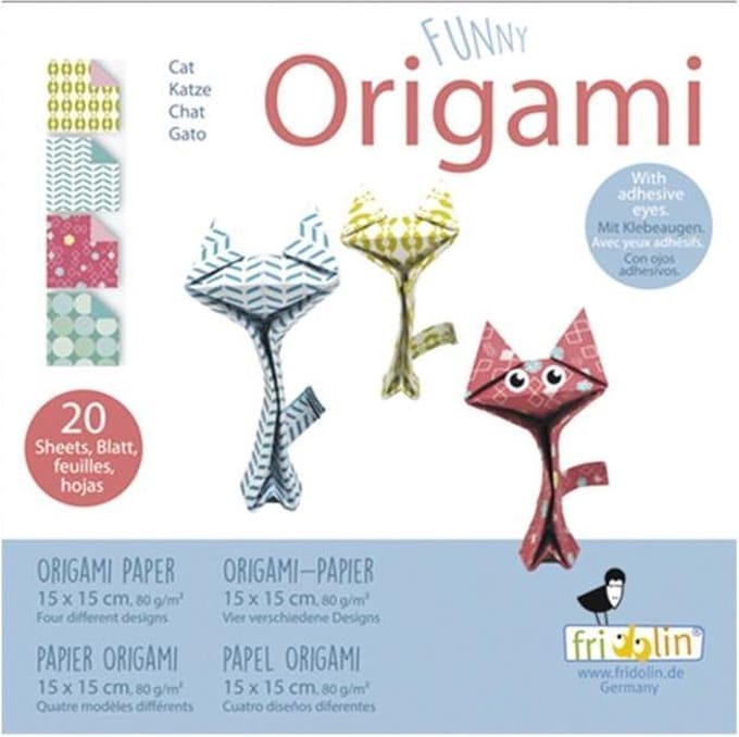 Fridolin Origami Katjes Vouwen 15 X 15 Cm 20 Stuks Multicolor
