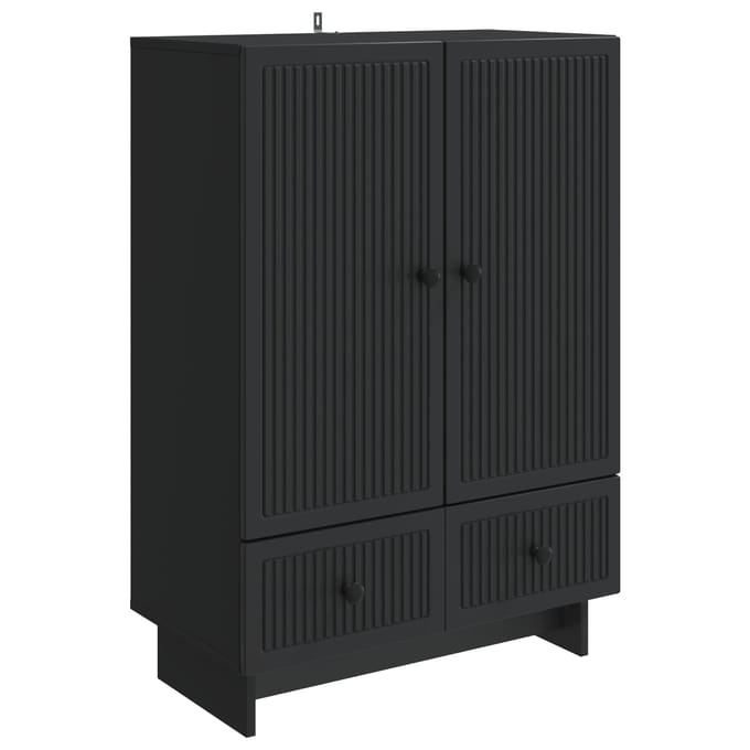 vidaXL - Dressoir - Zwart - 66 - x - 34,5 - x - 95 - cm - Geconstrueerd - hout