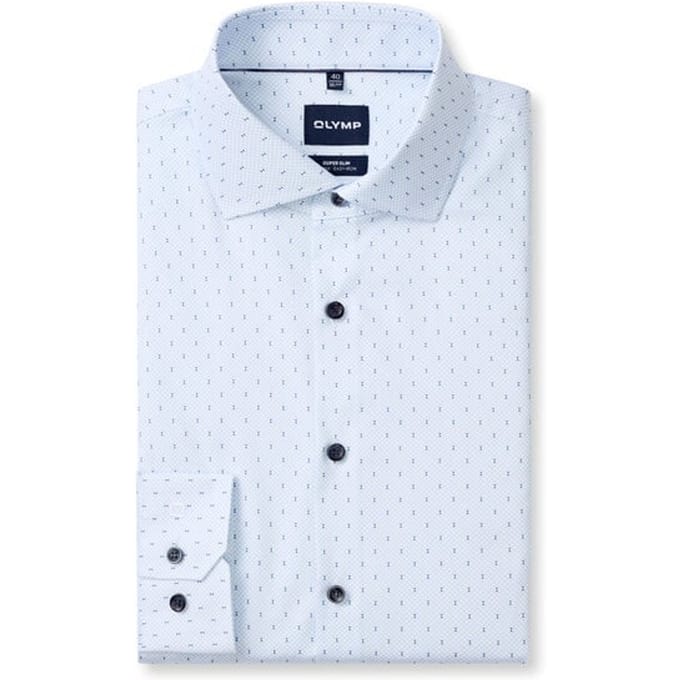 OLYMP No. Six Overhemd, Super Slim, Royal Kent, Bleu