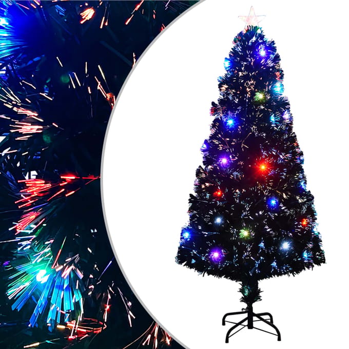 vidaXL - Voorverlichte - kerstboom - met - standaard - en - LED - 150 - cm - glasvezel