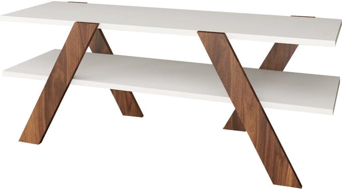 TV Meubel - Stijlvol Walnoot & Wit Design - 120x45x33,1cm - Duurzaam Melamine Materiaal