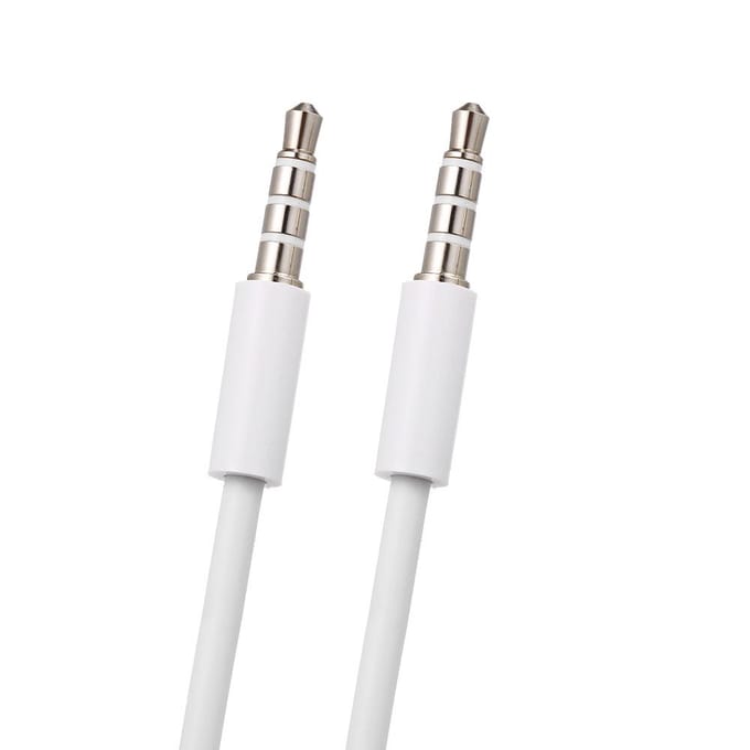 Professionele 3,5 mm Jack Male naar Male Aux Verlengkabel Audio Stereo Kabel wit