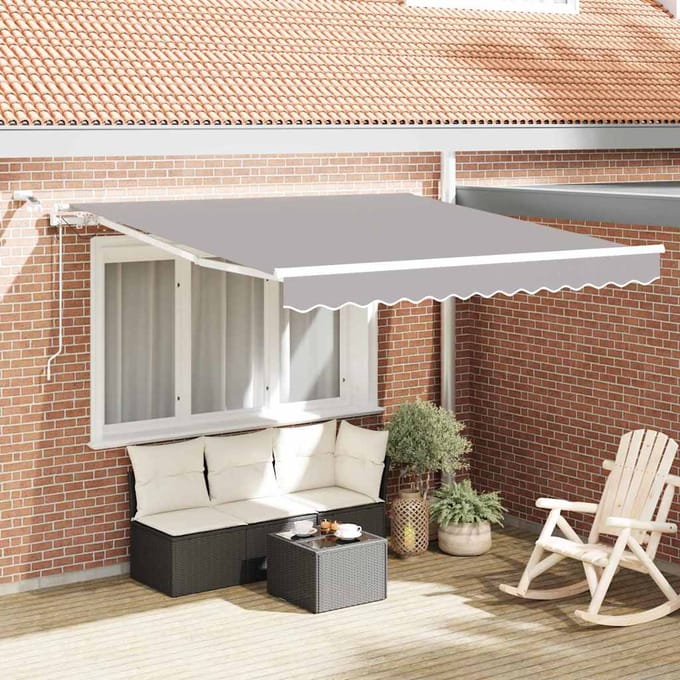vidaXL - Uitschuifbare - luifel - Lichtgrijs - 300 - x - 250 - cm - Polyester