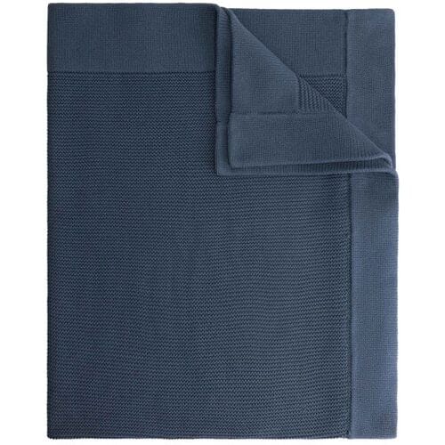 Prénatal wiegdeken Little Knits Steel Blue unisex