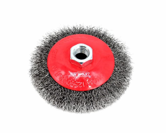 AWTOOLS - Kegelborstel - 125 mm - M14 - Gegolfd staaldraad - Professionele kwaliteit