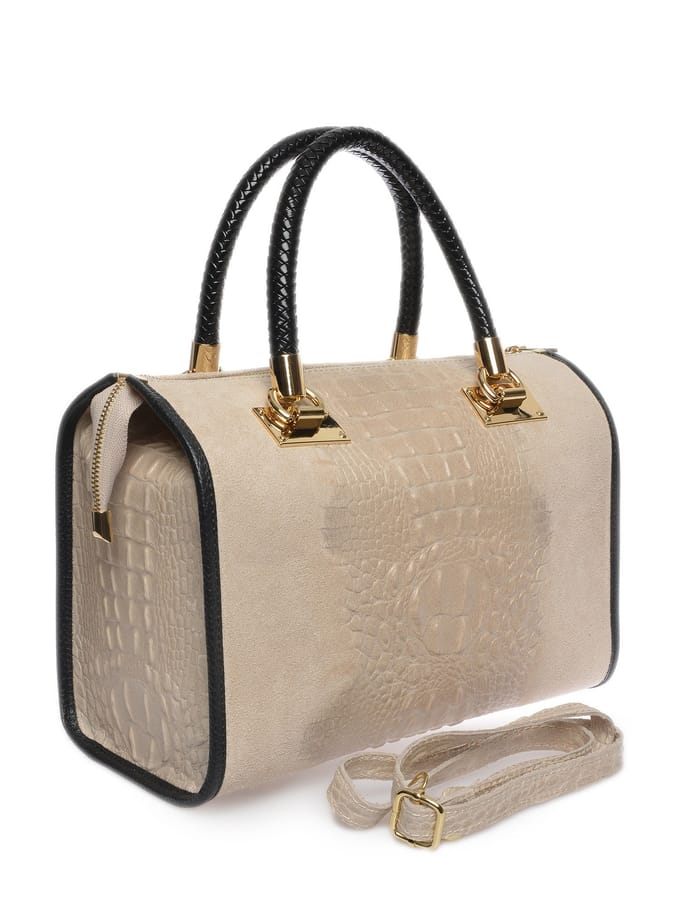 Isabella Rhea Beige Rundleer Tas