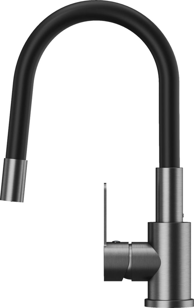 Granitan Keukenkraan Grado Plus - met Flexibele Uitloop en Draaibare Perlator - Gun Grey