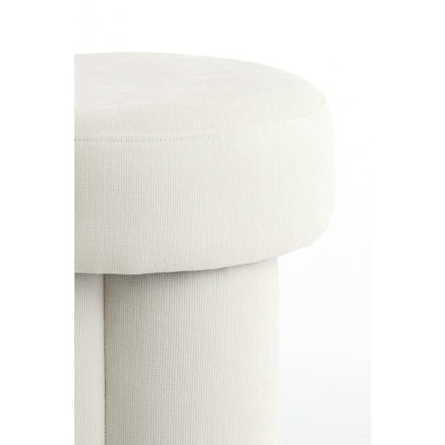 Light & Living - Poef CURTEA - Ø42x43cm - Wit