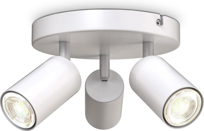 B.K.LICHT - Opbouwspots - plafondspot met 3 lichtpunten - witte plafondlamp - draaibar - kantelbaar - GU10 fitting