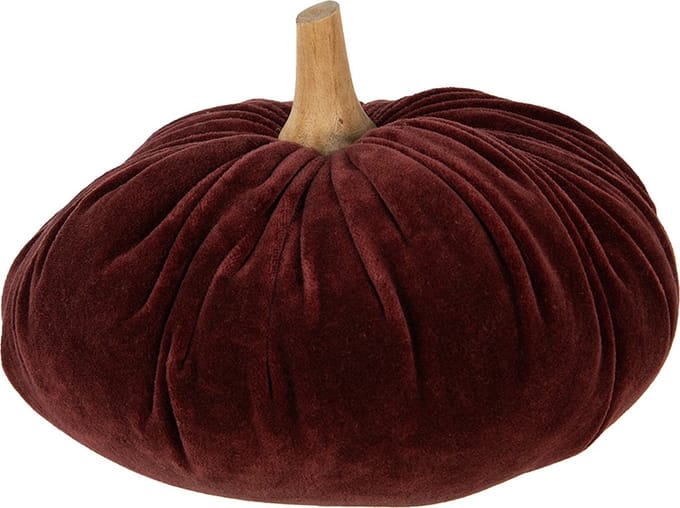 Clayre & Eef Decoratie Pompoen Ø 25x16 cm Rood Polyester Herfst decoratie