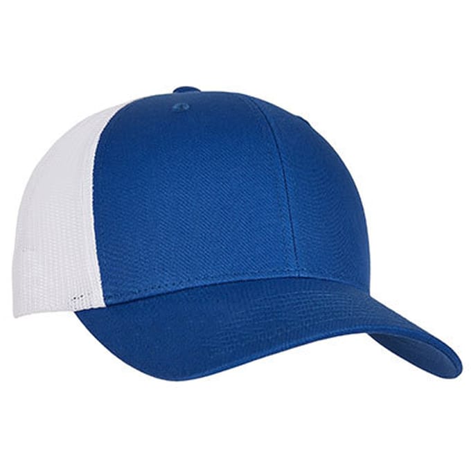 Flexfit Retro tweekleurige truckerpet (Koningsblauw/Wit)