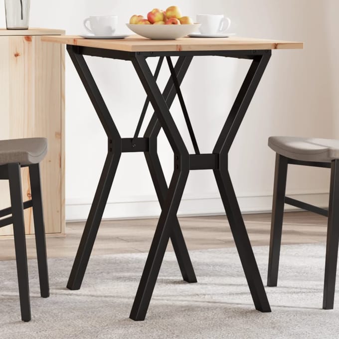 vidaXL - Eettafel - Y-frame - 80x50x75 - cm - massief - grenenhout - en - staal